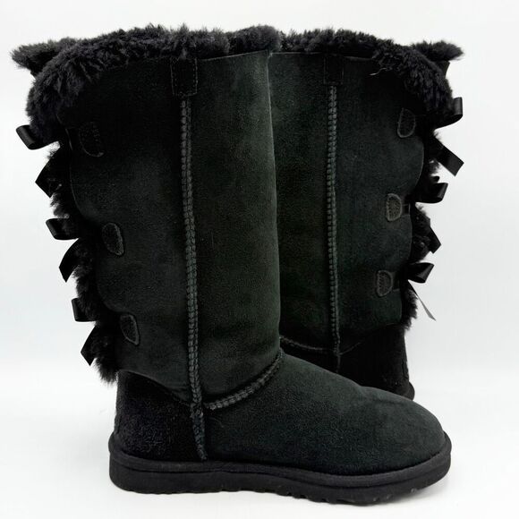 UGG Bailey Boot II Tall Black Suede Fur Lined Winter Boots - US Women 6 / EU 37 - Picture 11 of 13